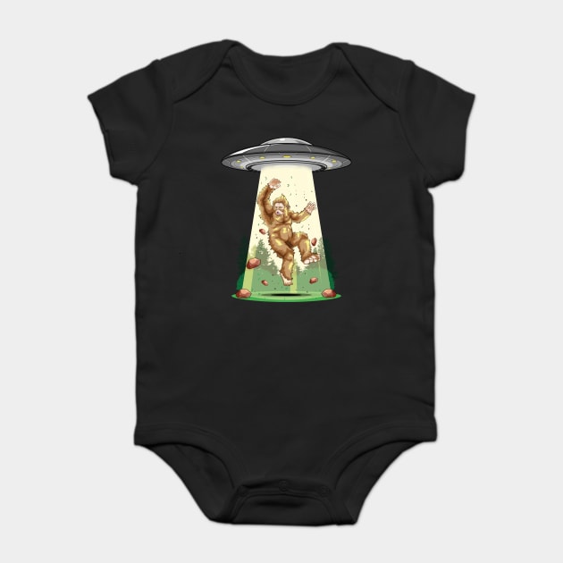 Cosmic Encounter:  Bigfoot Alien Abduction Baby Bodysuit by GoshWow®